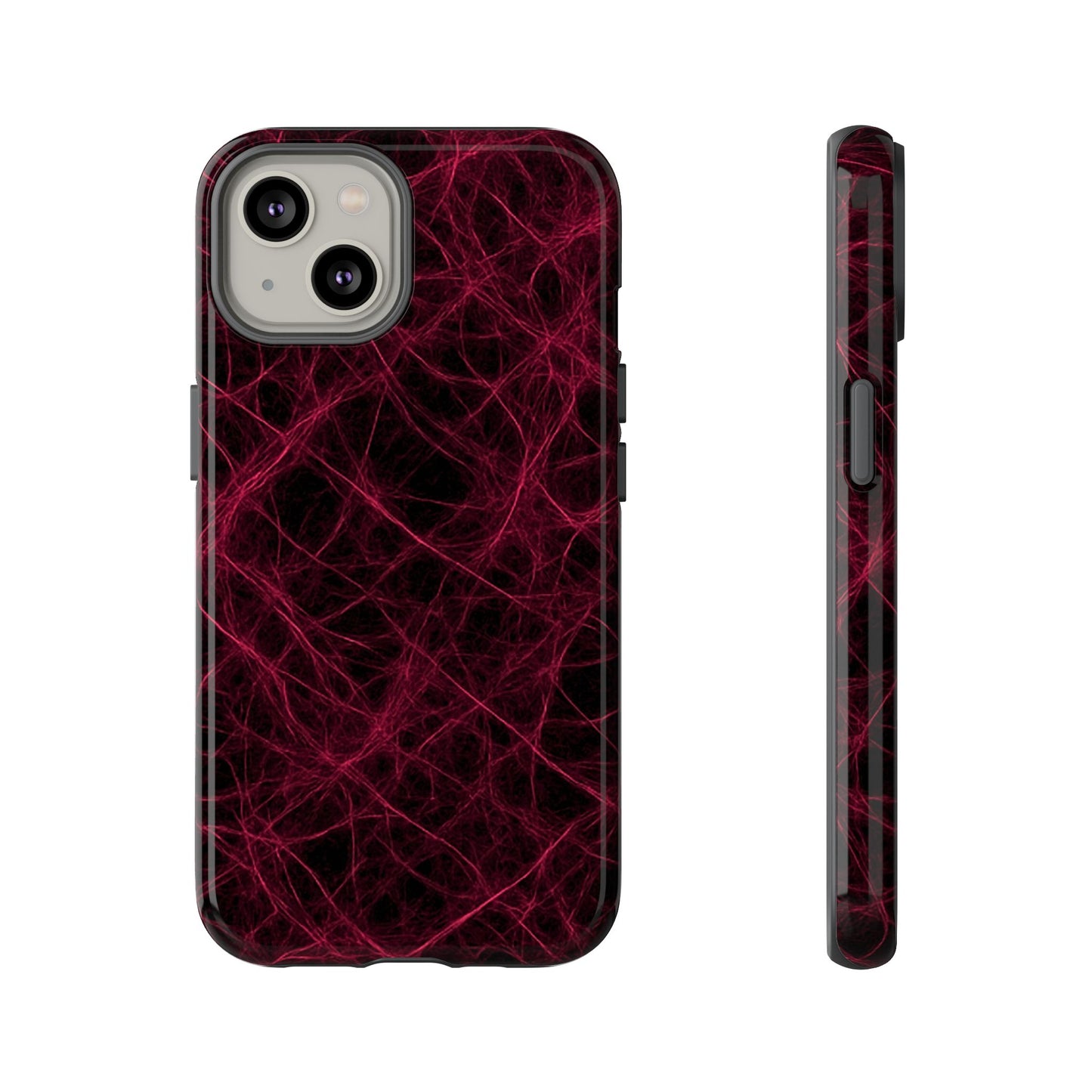 Crimson Synapse – Impact-Resistant Tough Phone Case for iPhone, Samsung & Google Pixel | NecroGrip