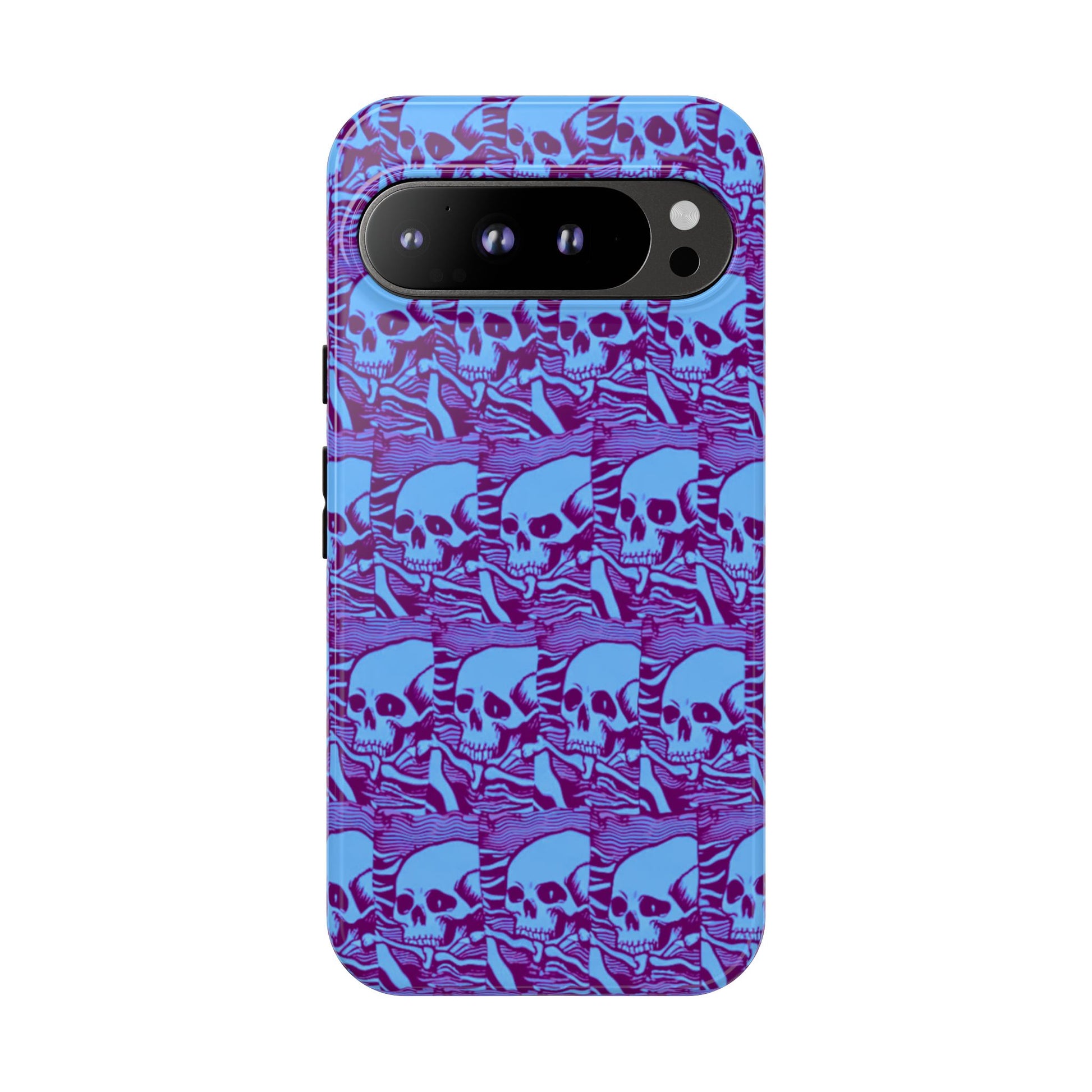 Phone Cases - Cool Blue Pile of Bones - NecroGrip 