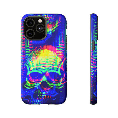 Phone Case - Bright Colorful Jittery Skull Design - NecroGrip 