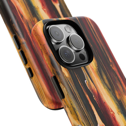 Rupture by NecroGrip tough phone case with red, gold, and black drip design