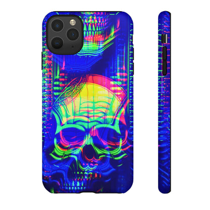 Phone Case - Bright Colorful Jittery Skull Design - NecroGrip 