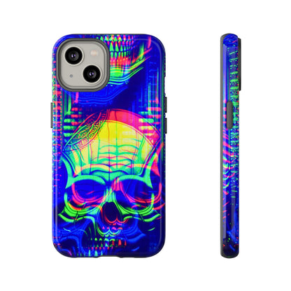 Phone Case - Bright Colorful Jittery Skull Design - NecroGrip 