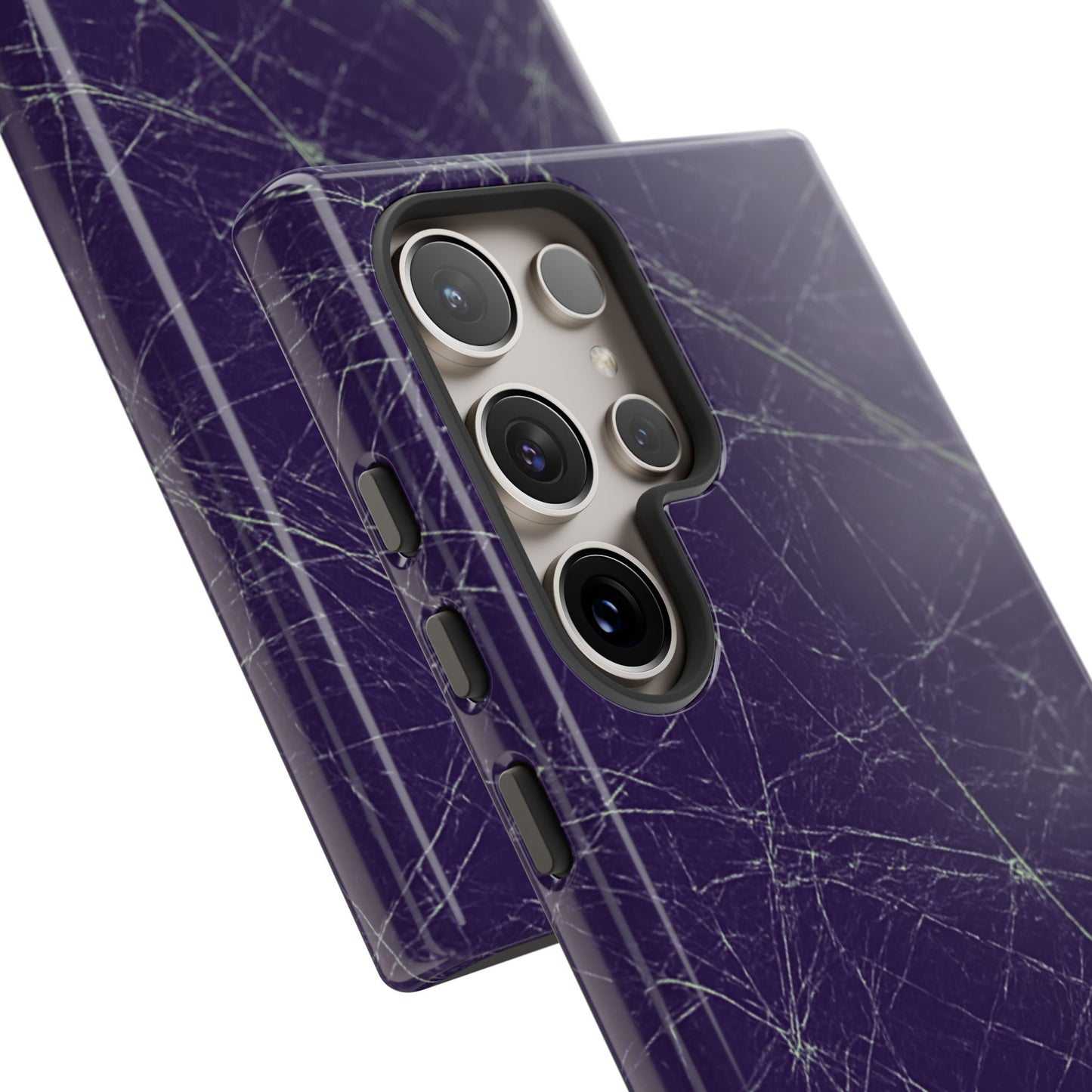 Fragmented impact-resistant phone case with cracked-glass design by NecroGrip.