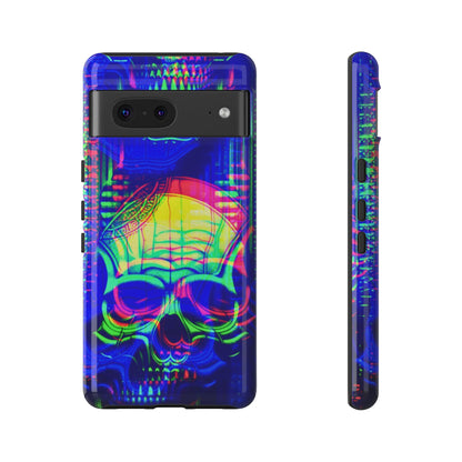 Phone Case - Bright Colorful Jittery Skull Design - NecroGrip 