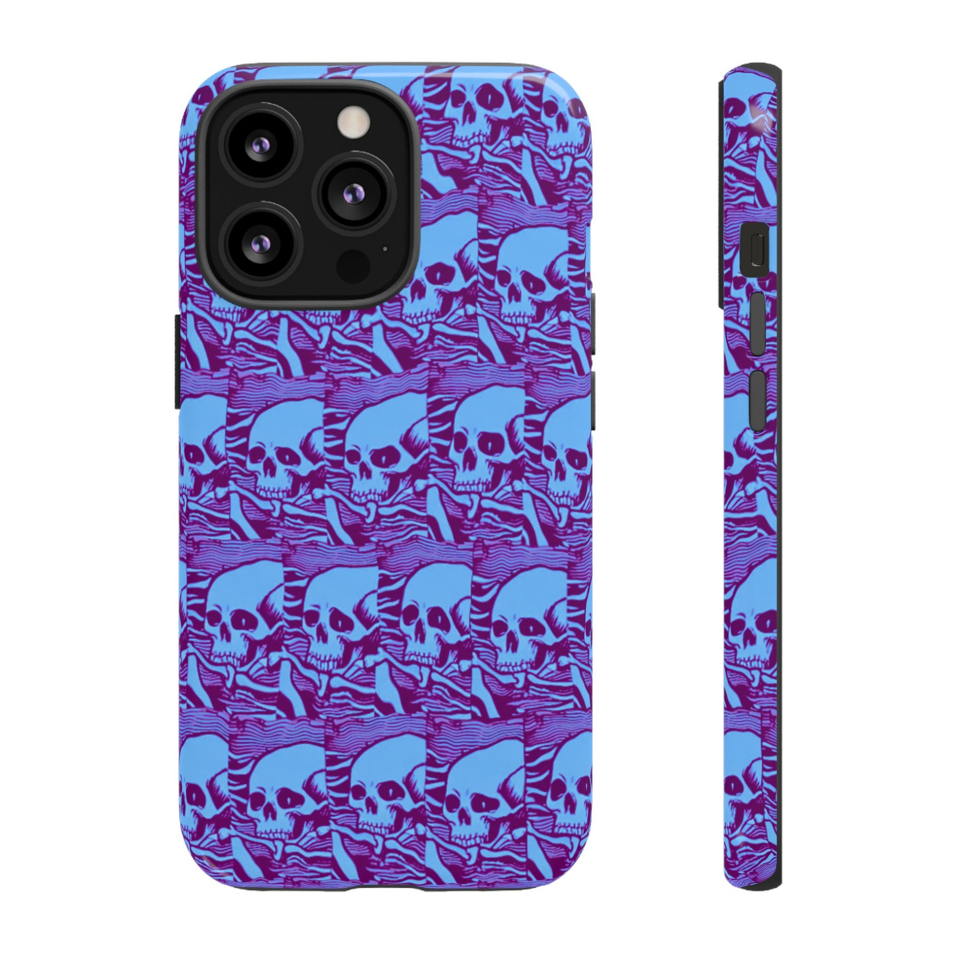 Phone Cases - Cool Blue Pile of Bones - NecroGrip 