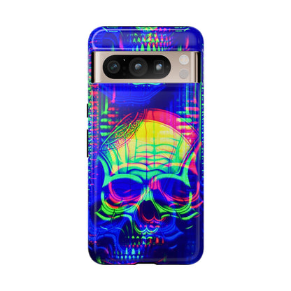Phone Case - Bright Colorful Jittery Skull Design - NecroGrip 