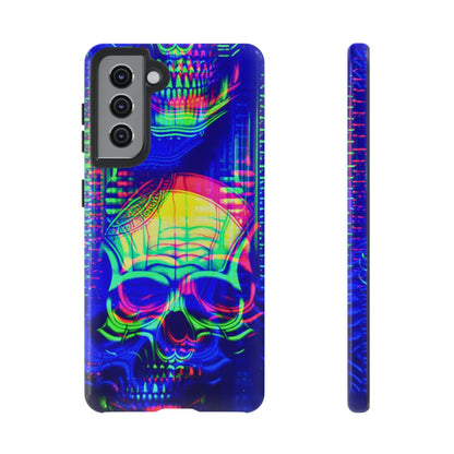 Phone Case - Bright Colorful Jittery Skull Design - NecroGrip 