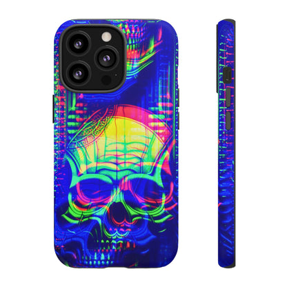 Phone Case - Bright Colorful Jittery Skull Design - NecroGrip 