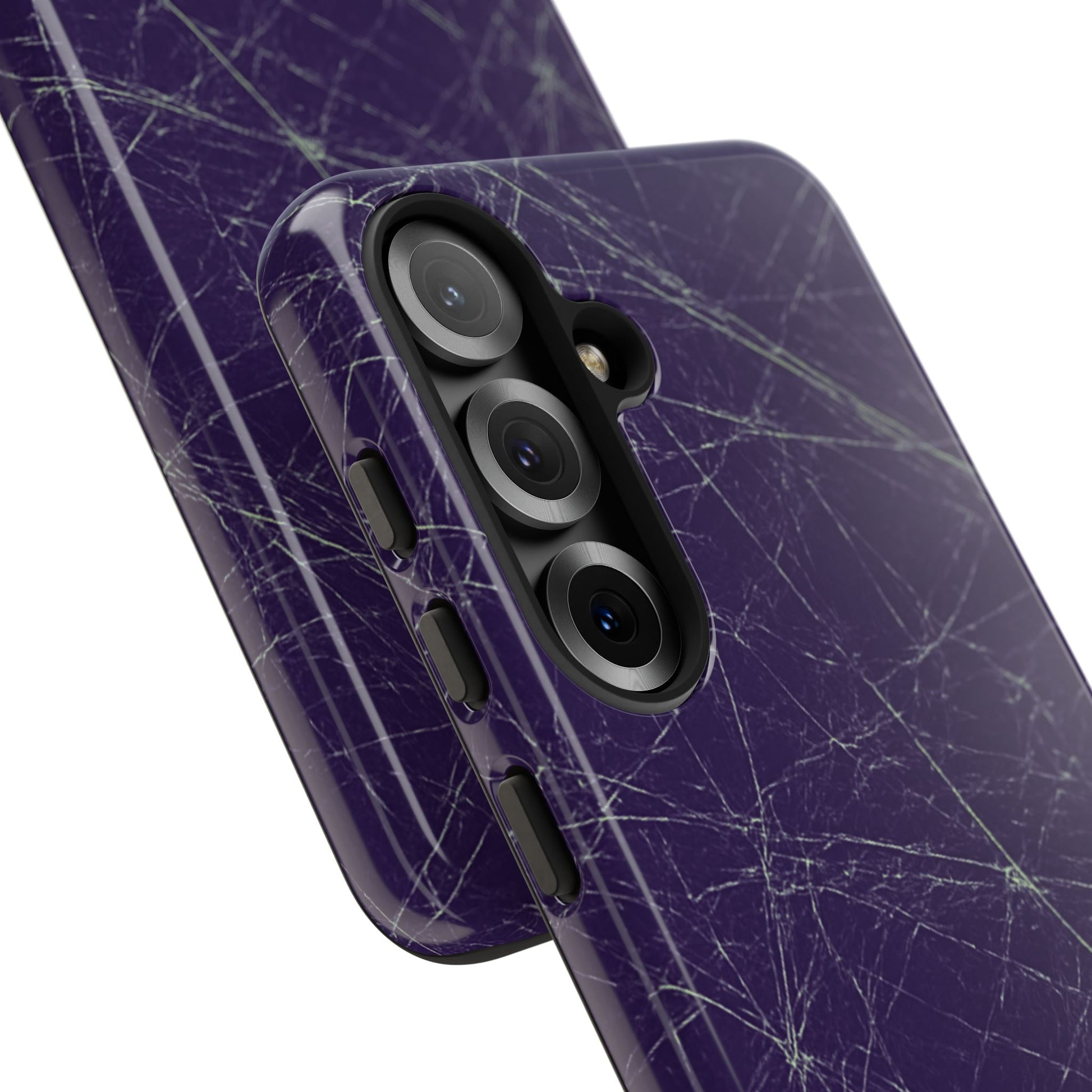 Fragmented impact-resistant phone case with cracked-glass design by NecroGrip.