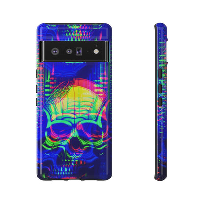 Phone Case - Bright Colorful Jittery Skull Design - NecroGrip 