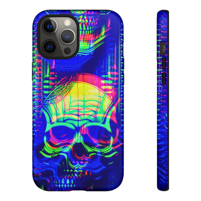 Phone Case - Bright Colorful Jittery Skull Design - NecroGrip 