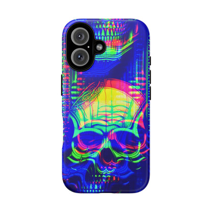 Phone Case - Bright Colorful Jittery Skull Design - NecroGrip 