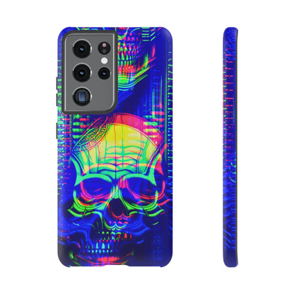 Phone Case - Bright Colorful Jittery Skull Design - NecroGrip 