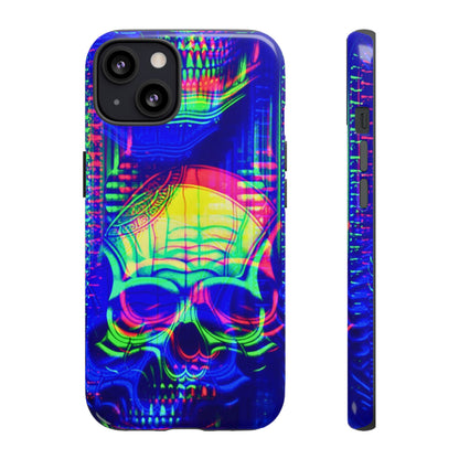 Phone Case - Bright Colorful Jittery Skull Design - NecroGrip 