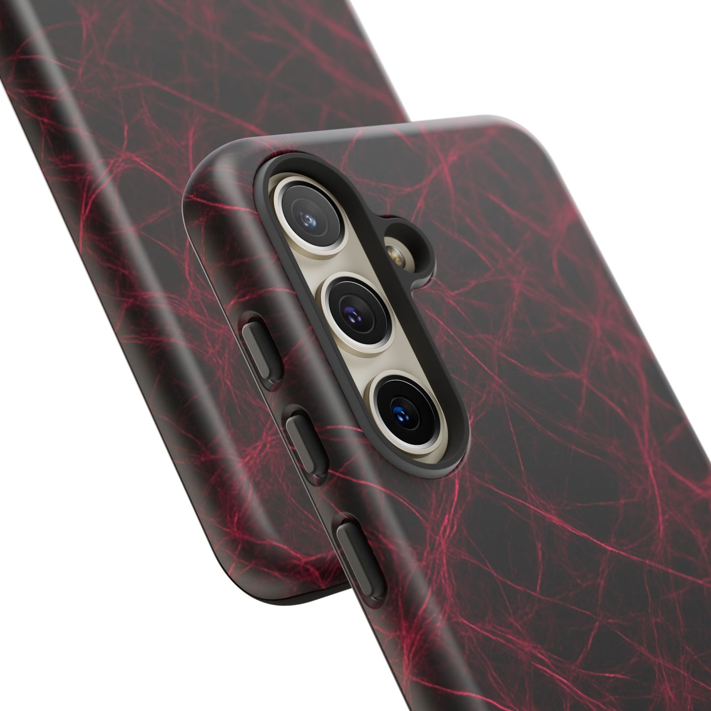 Crimson Synapse – Impact-Resistant Tough Phone Case for iPhone, Samsung & Google Pixel | NecroGrip