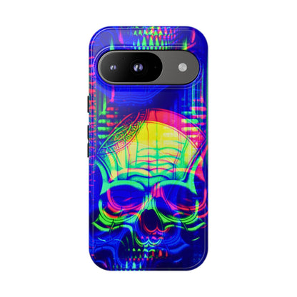 Phone Case - Bright Colorful Jittery Skull Design - NecroGrip 