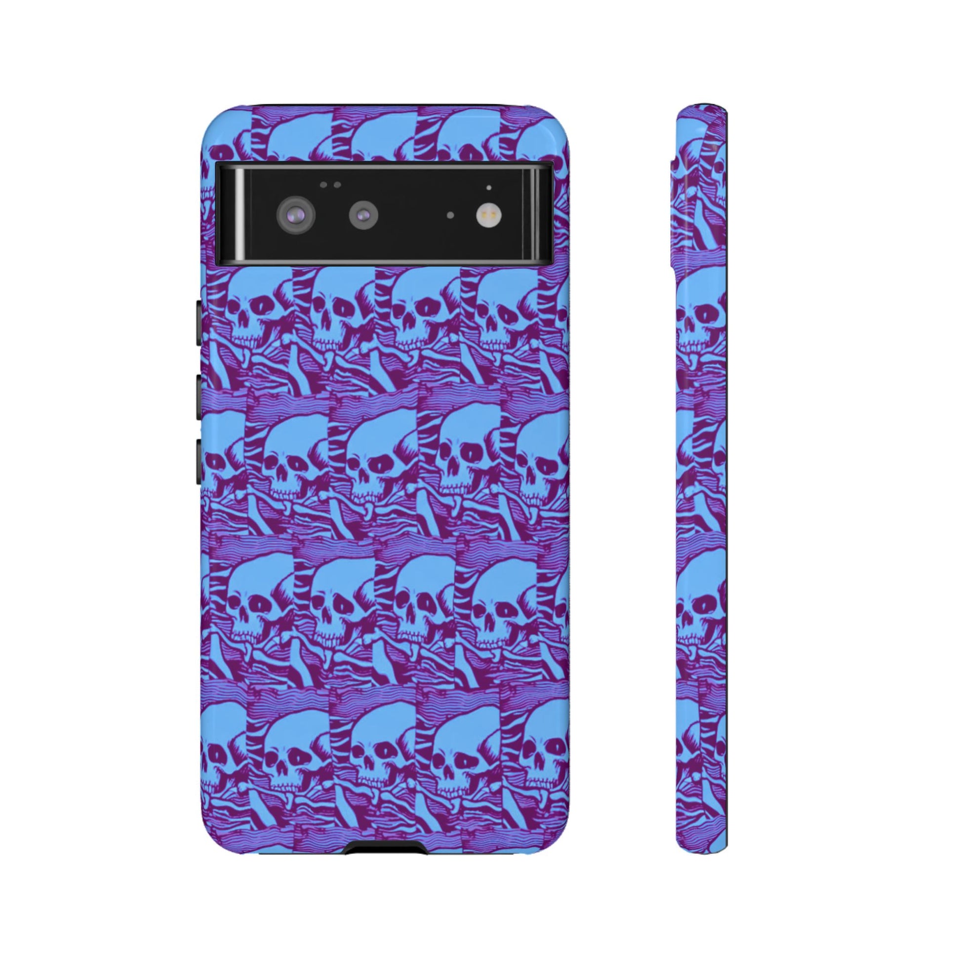 Phone Cases - Cool Blue Pile of Bones - NecroGrip 