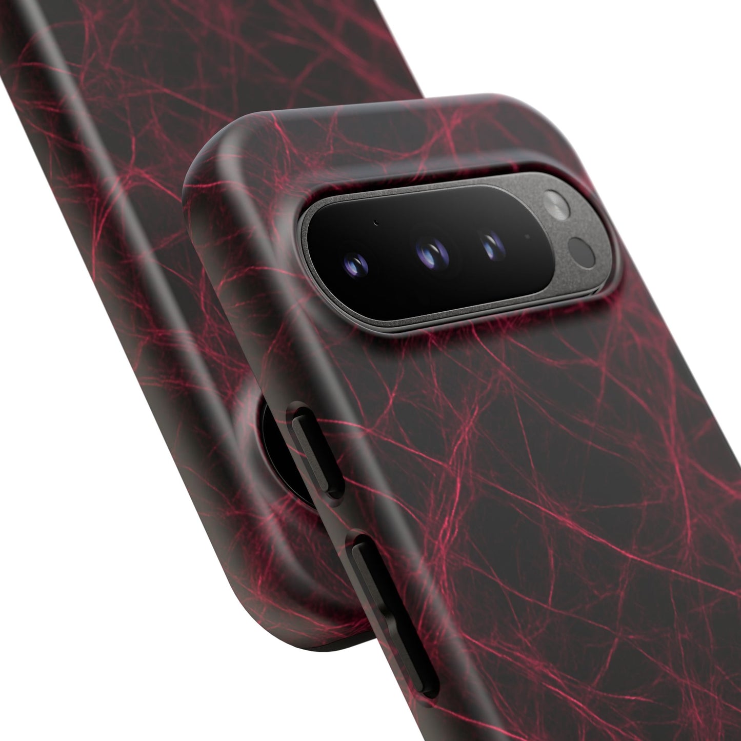 Crimson Synapse – Impact-Resistant Tough Phone Case for iPhone, Samsung & Google Pixel | NecroGrip