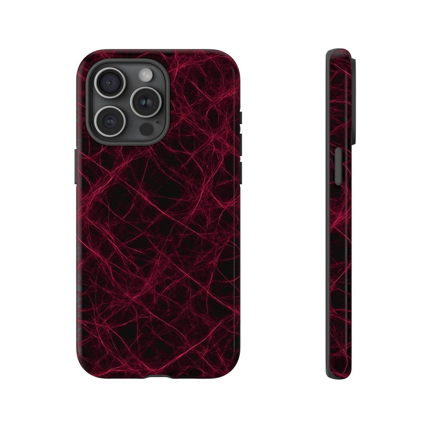 Crimson Synapse – Impact-Resistant Tough Phone Case for iPhone, Samsung & Google Pixel | NecroGrip