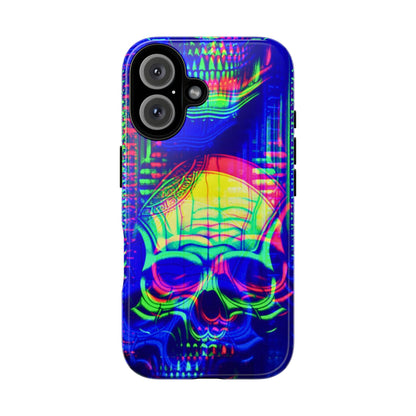 Phone Case - Bright Colorful Jittery Skull Design - NecroGrip 