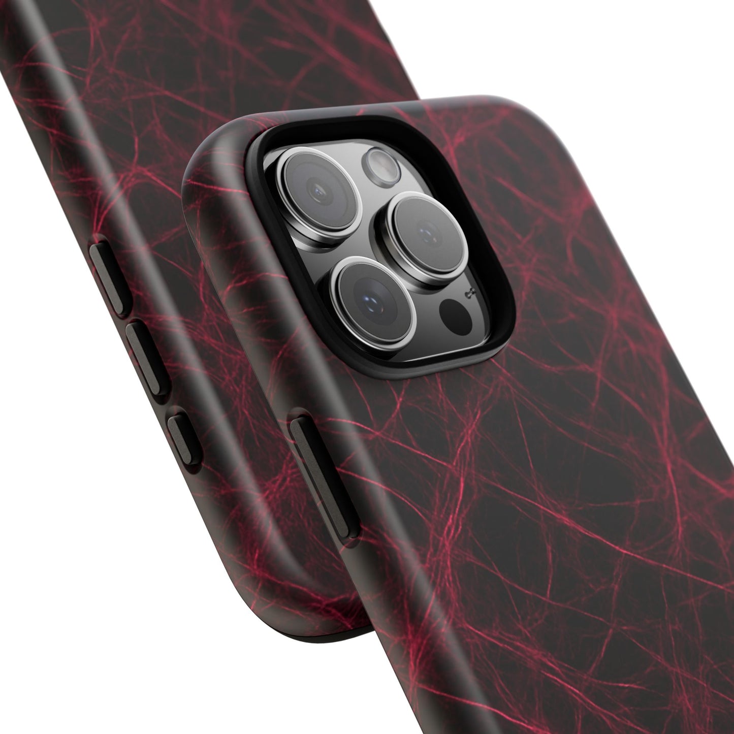 Crimson Synapse – Impact-Resistant Tough Phone Case for iPhone, Samsung & Google Pixel | NecroGrip