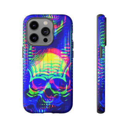 Phone Case - Bright Colorful Jittery Skull Design - NecroGrip 