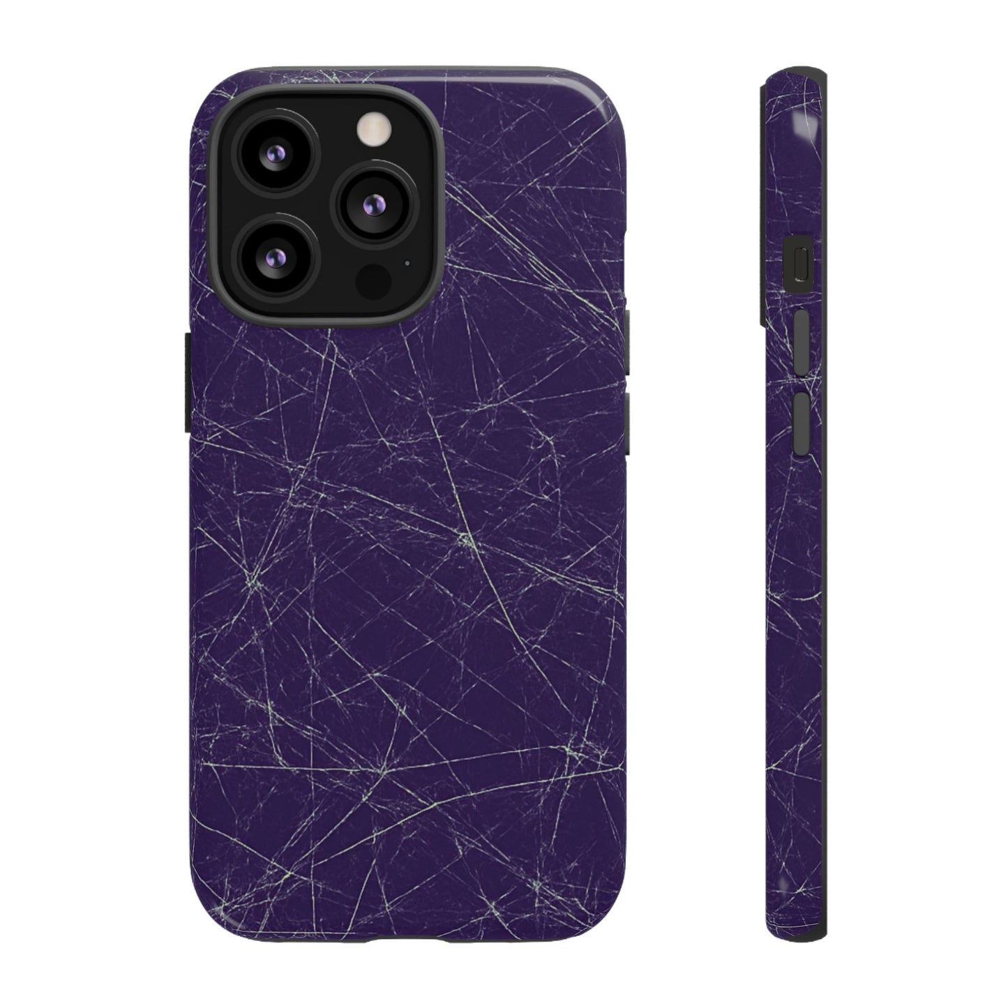 Fragmented impact-resistant phone case with cracked-glass design by NecroGrip.