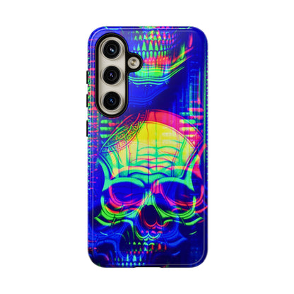 Phone Case - Bright Colorful Jittery Skull Design - NecroGrip 