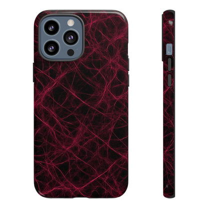 Crimson Synapse – Impact-Resistant Tough Phone Case for iPhone, Samsung & Google Pixel | NecroGrip