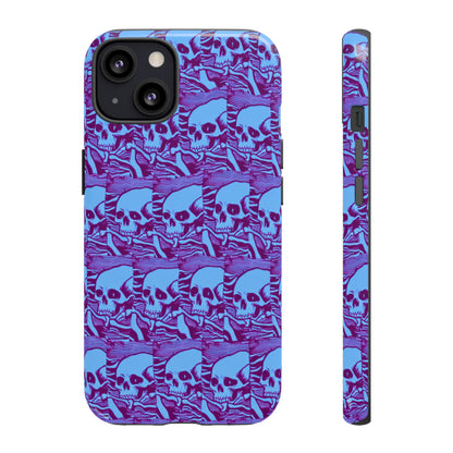 Phone Cases - Cool Blue Pile of Bones - NecroGrip 
