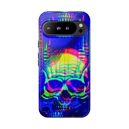 Phone Case - Bright Colorful Jittery Skull Design - NecroGrip 