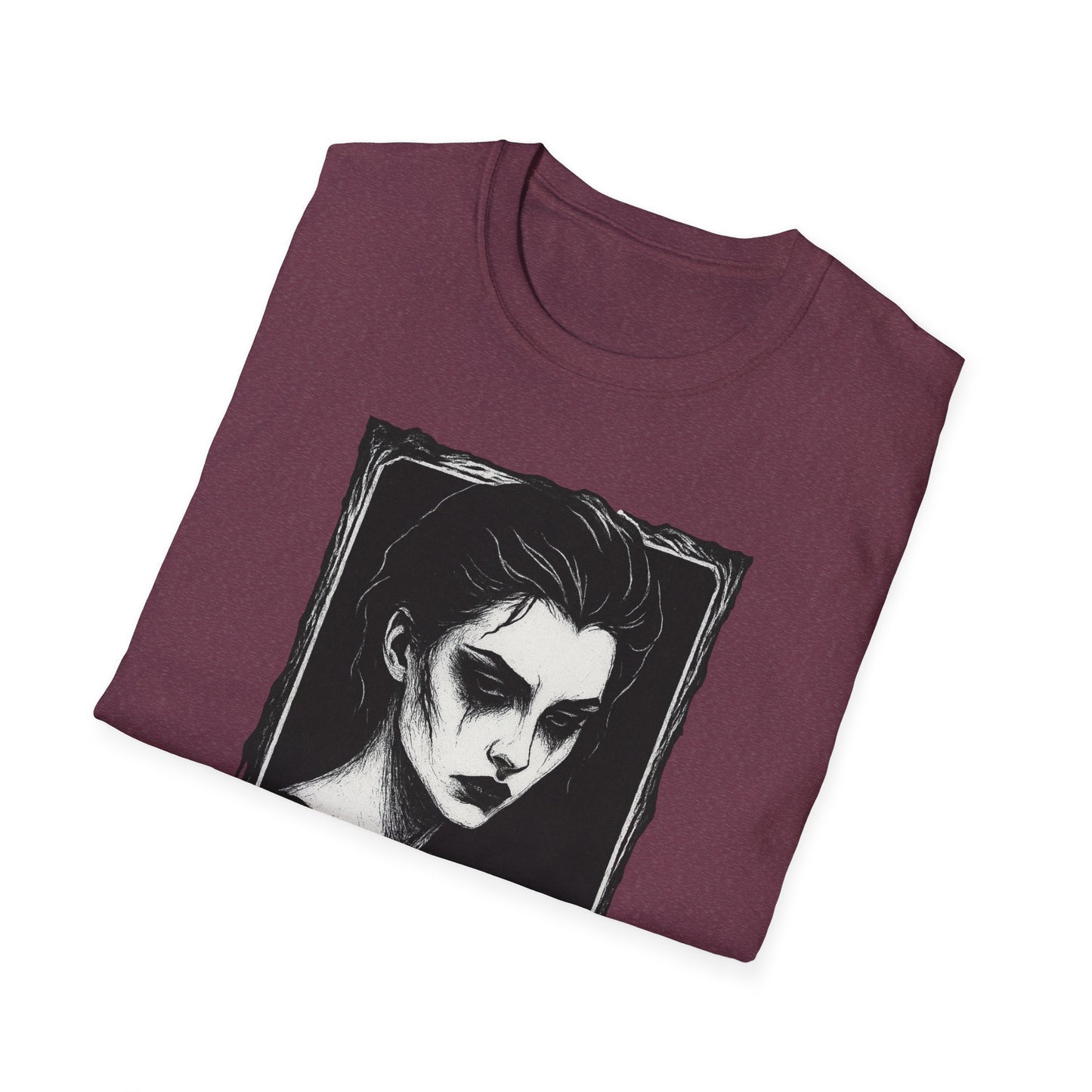 Framed in Mourning – Gothic Portrait Drip T-Shirt - NecroGrip 