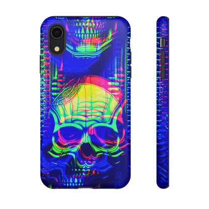 Phone Case - Bright Colorful Jittery Skull Design - NecroGrip 