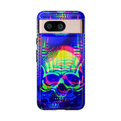 Phone Case - Bright Colorful Jittery Skull Design - NecroGrip 