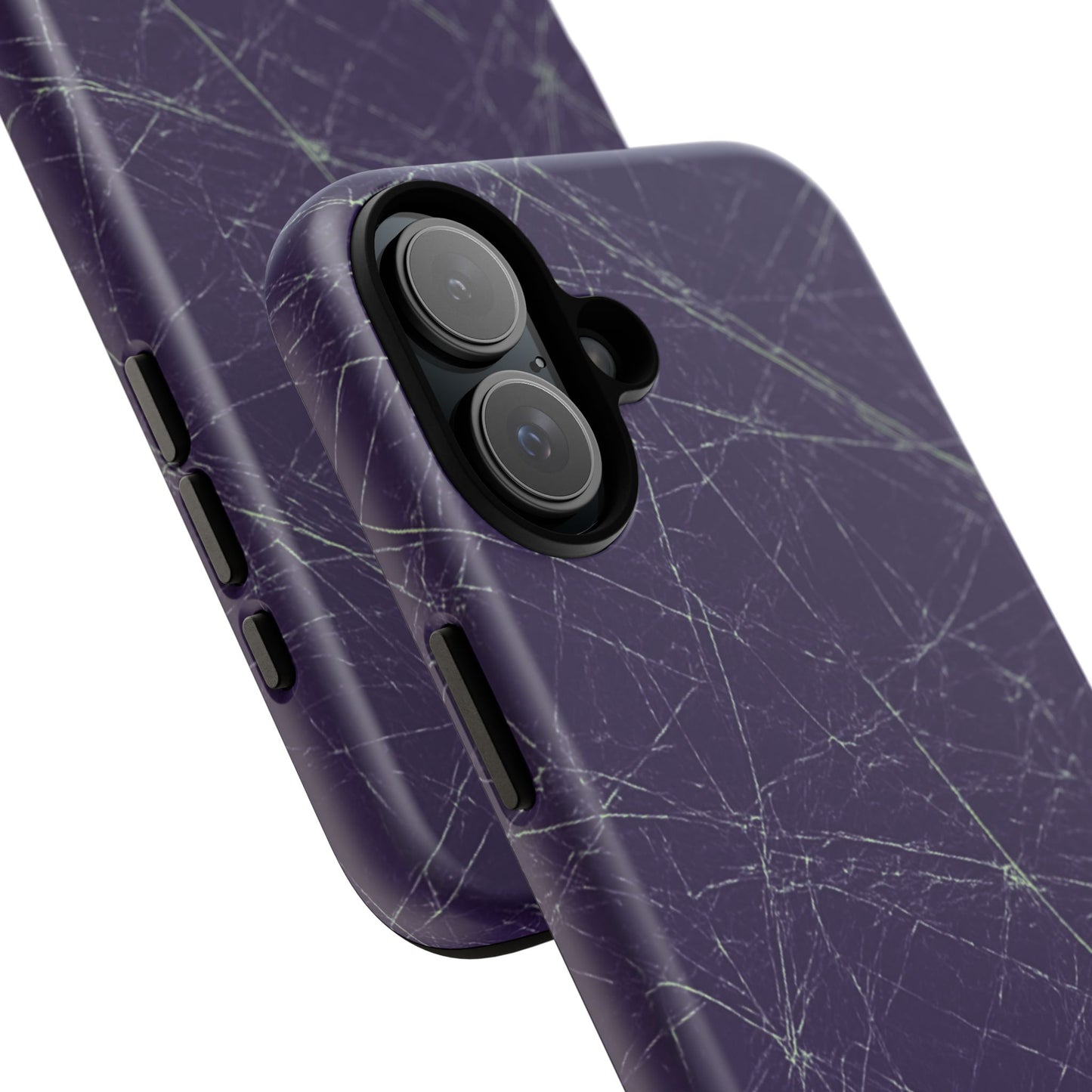 Fragmented impact-resistant phone case with cracked-glass design by NecroGrip.