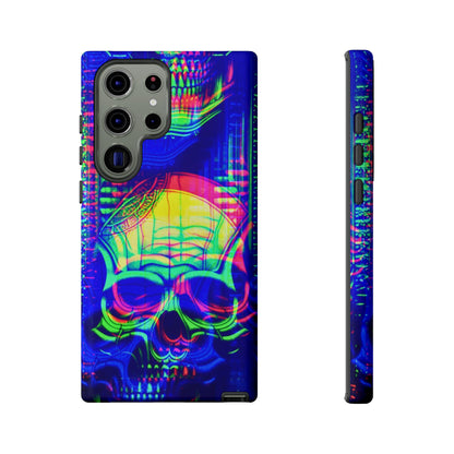 Phone Case - Bright Colorful Jittery Skull Design - NecroGrip 