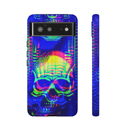 Phone Case - Bright Colorful Jittery Skull Design - NecroGrip 