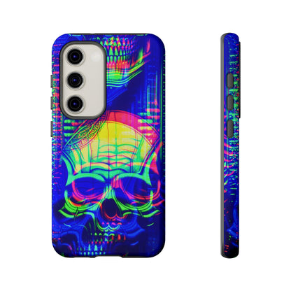 Phone Case - Bright Colorful Jittery Skull Design - NecroGrip 