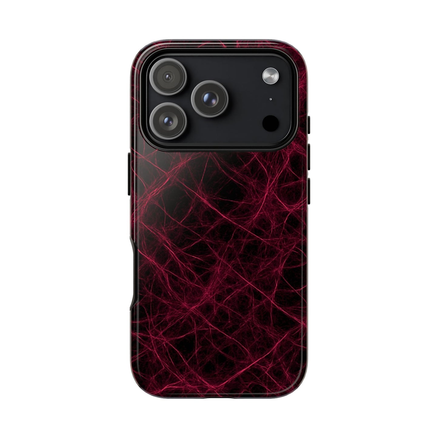 Crimson Synapse – Impact-Resistant Tough Phone Case for iPhone, Samsung & Google Pixel | NecroGrip