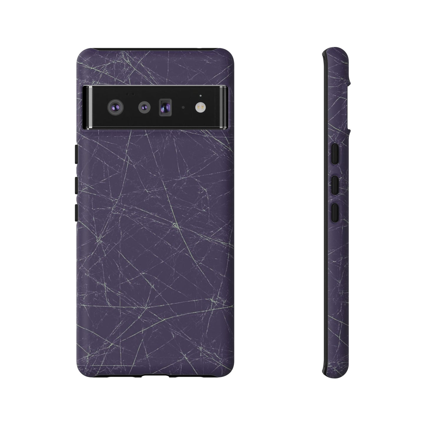Fragmented impact-resistant phone case with cracked-glass design by NecroGrip.