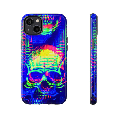 Phone Case - Bright Colorful Jittery Skull Design - NecroGrip 