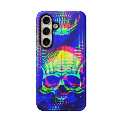 Phone Case - Bright Colorful Jittery Skull Design - NecroGrip 