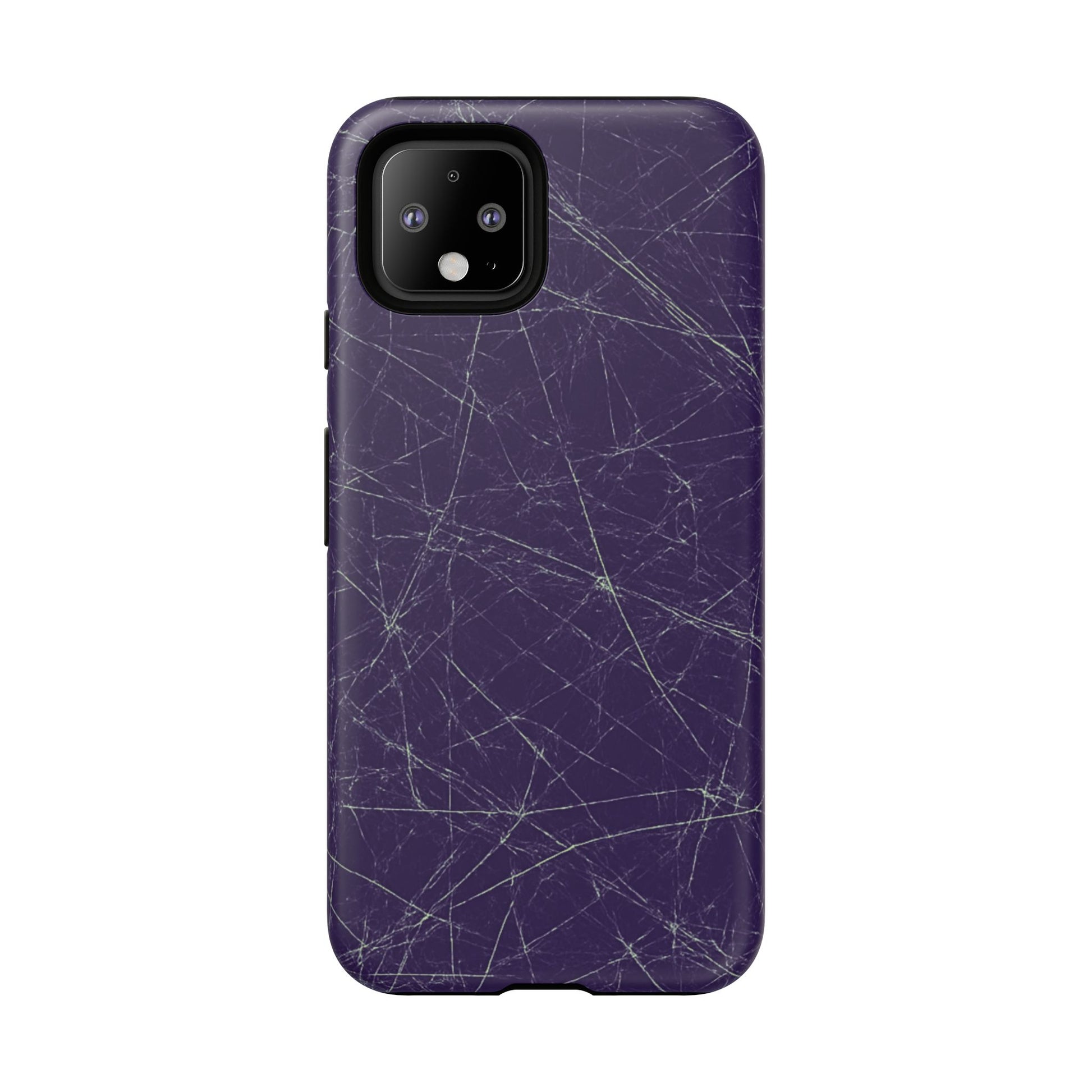 Fragmented impact-resistant phone case with cracked-glass design by NecroGrip.