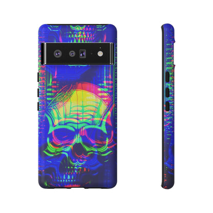 Phone Case - Bright Colorful Jittery Skull Design - NecroGrip 