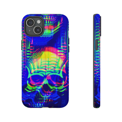 Phone Case - Bright Colorful Jittery Skull Design - NecroGrip 