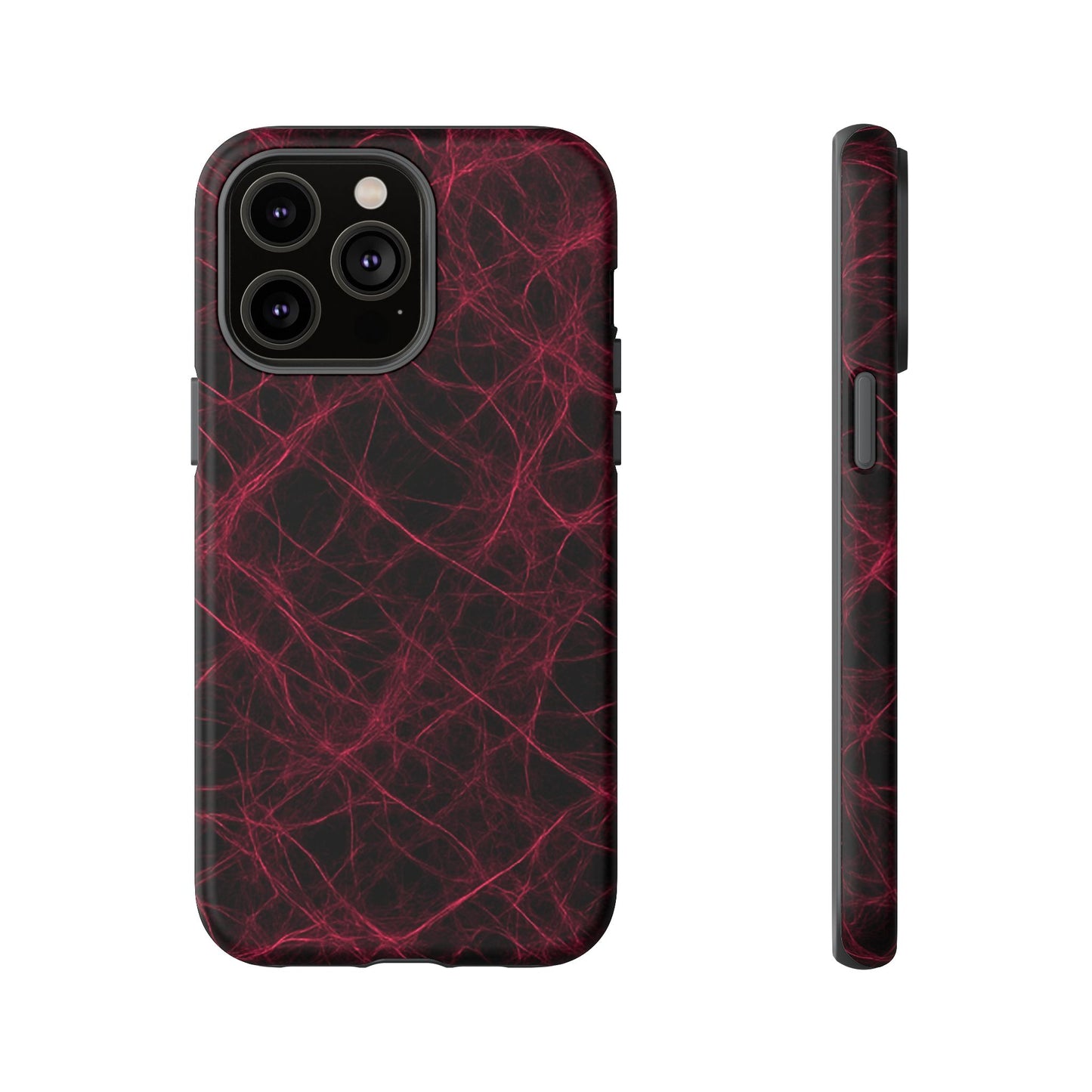 Crimson Synapse – Impact-Resistant Tough Phone Case for iPhone, Samsung & Google Pixel | NecroGrip