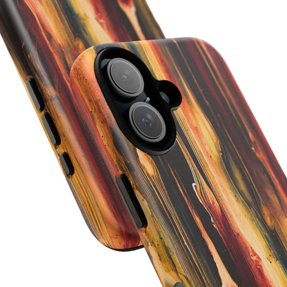 Rupture by NecroGrip tough phone case with red, gold, and black drip design