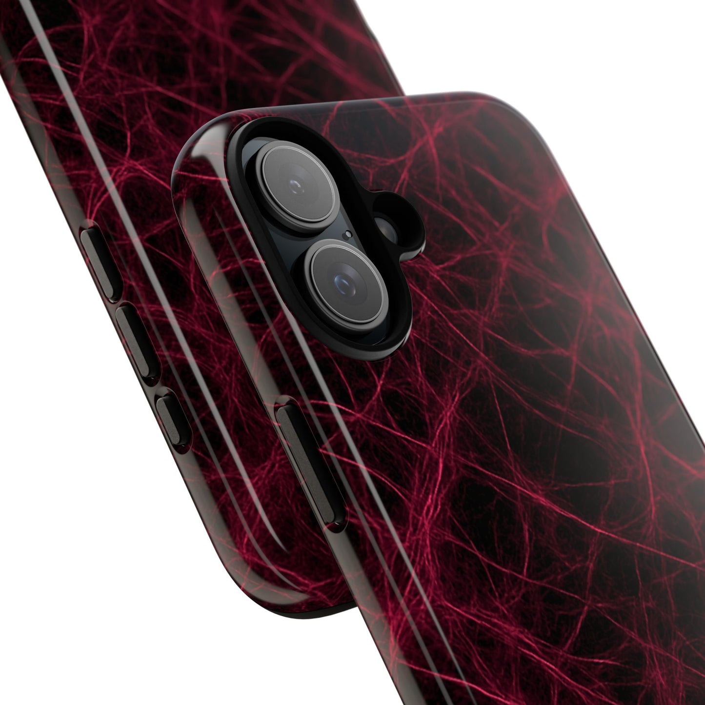 Crimson Synapse – Impact-Resistant Tough Phone Case for iPhone, Samsung & Google Pixel | NecroGrip
