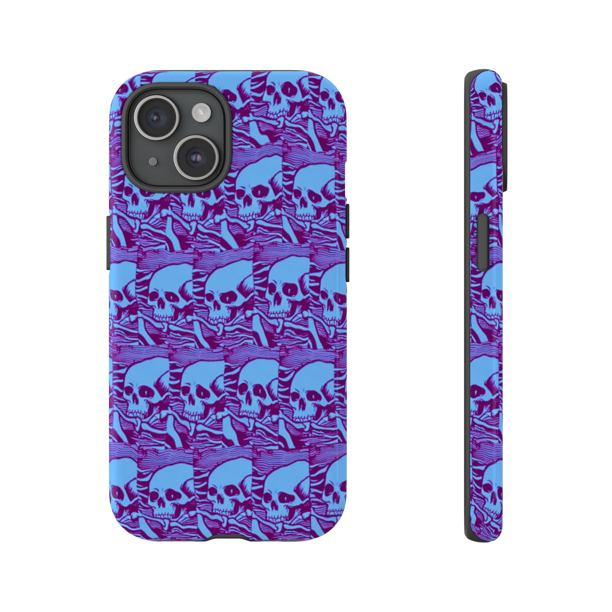 Phone Cases - Cool Blue Pile of Bones - NecroGrip 