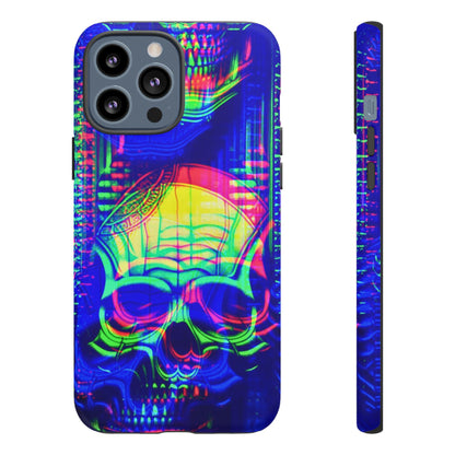 Phone Case - Bright Colorful Jittery Skull Design - NecroGrip 